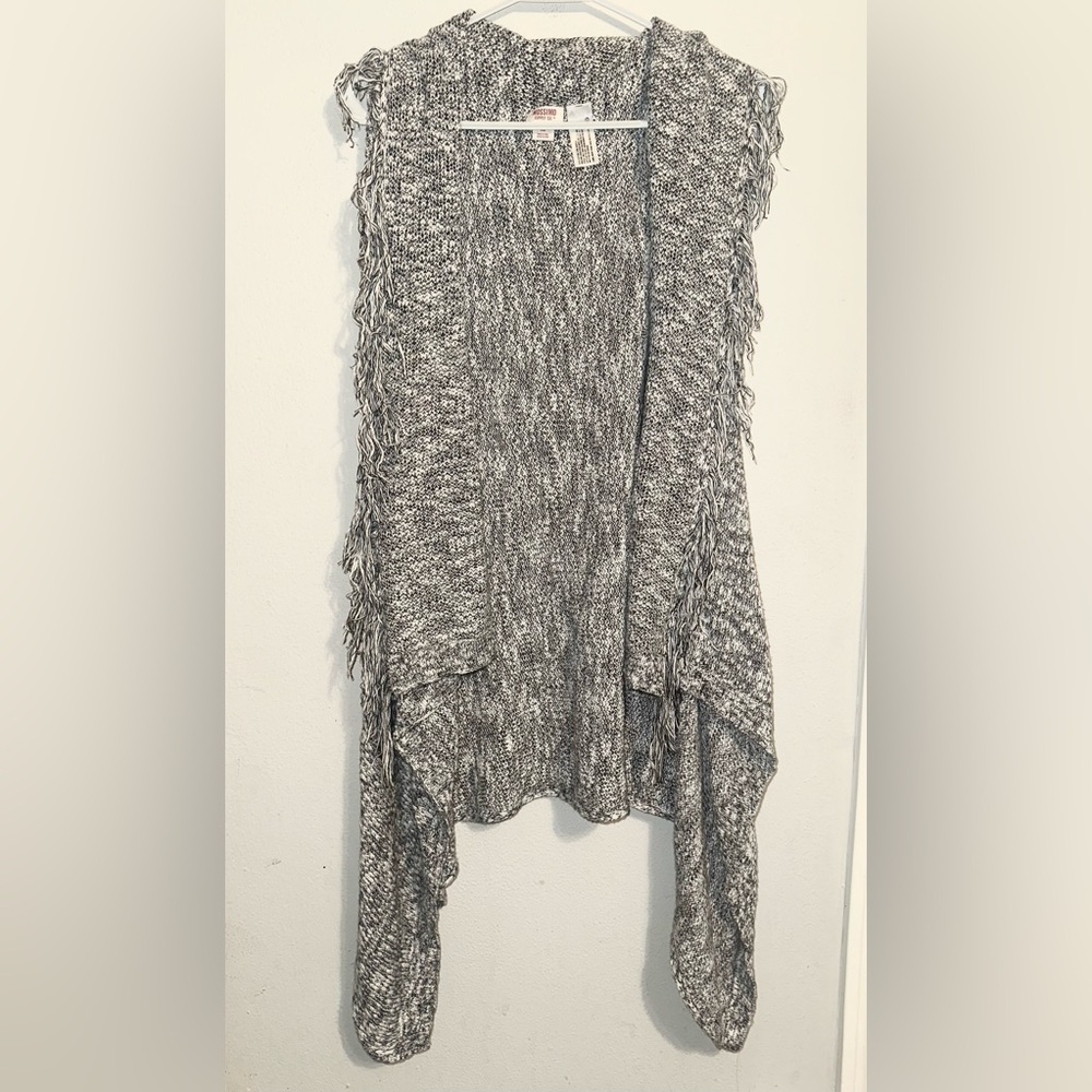 Mossimo Supply Co. Black and White Knit Sleeveless Cardigan